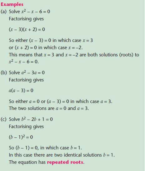 quadratic formula examples