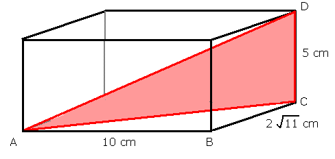 A  right-angled triangle with AD as it's hypotenuse