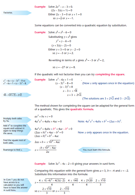 Quadratic Equations | a2-level-level-revision, maths, pure-mathematics ...